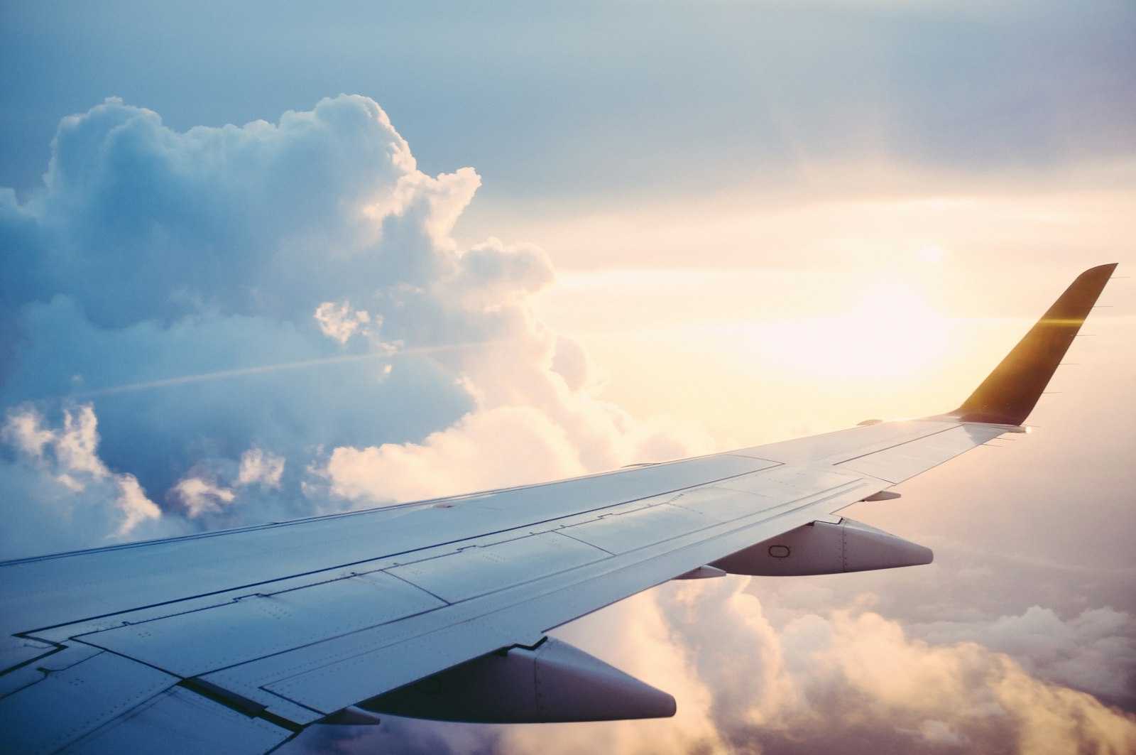 Airplane wing abstract — process travel still